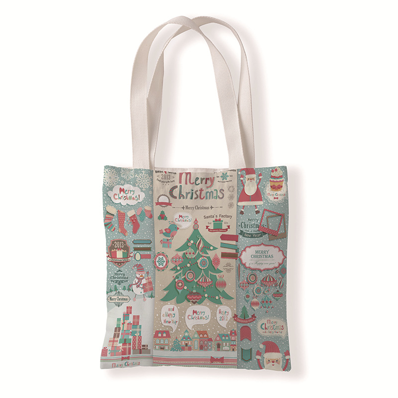 Gift for Christmas Digital Printed Shoulder Handbag